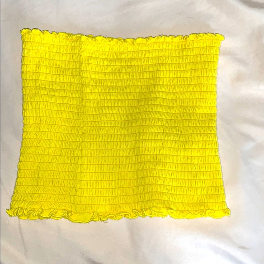 Bright yellow crop top